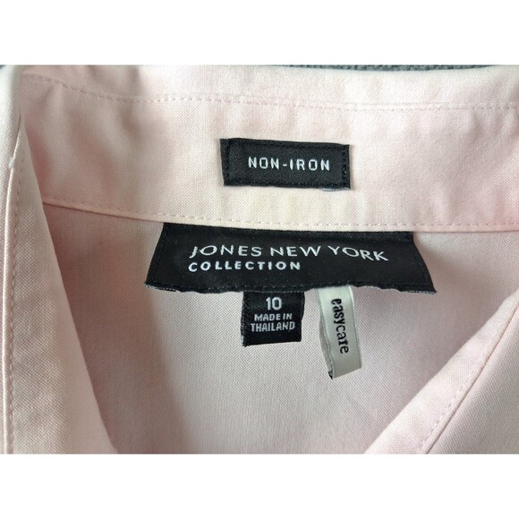 🩷Jones New York Collection Women’s Non-Iron Blouse Pink Size 10 Long Sleeve - Picture 5 of 11